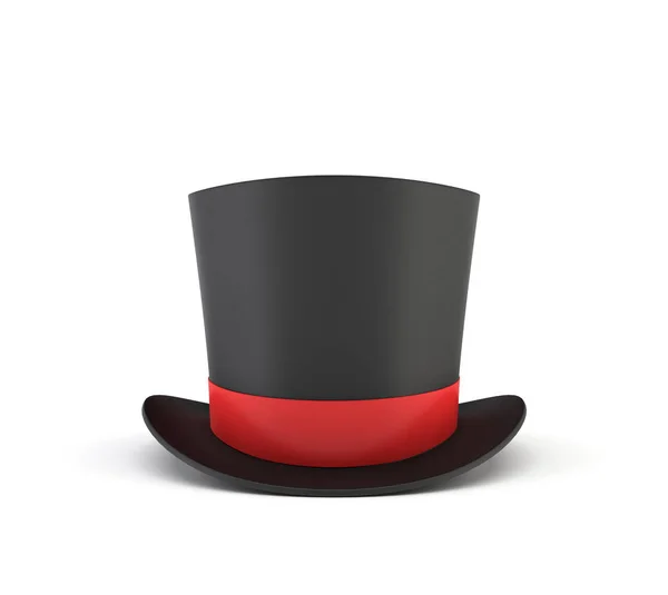 3d renderização de um ilusionistas chapéu preto isolado em um fundo branco . — Fotografia de Stock
