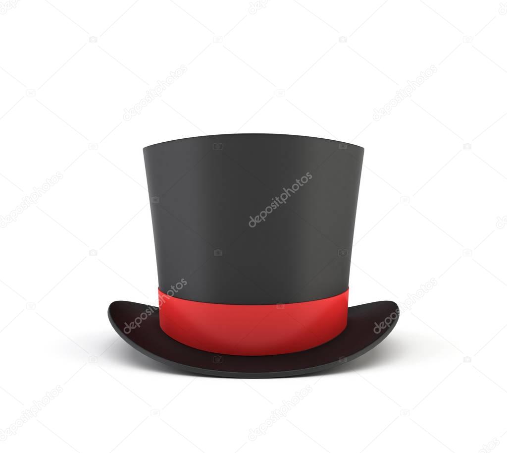 3d rendering of a illusionists black hat isolated on a white background.