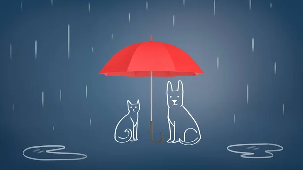 dog under umbrella