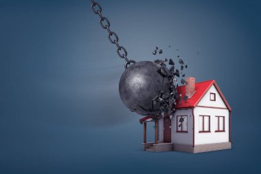 dev bir yıkım topu 3D render küçük tatili ne zaman adet küçük bir müstakil ev hits.