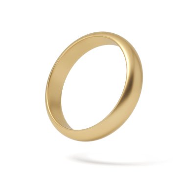 Beyaz arkaplanda izole edilmiş 3D altın yüzük