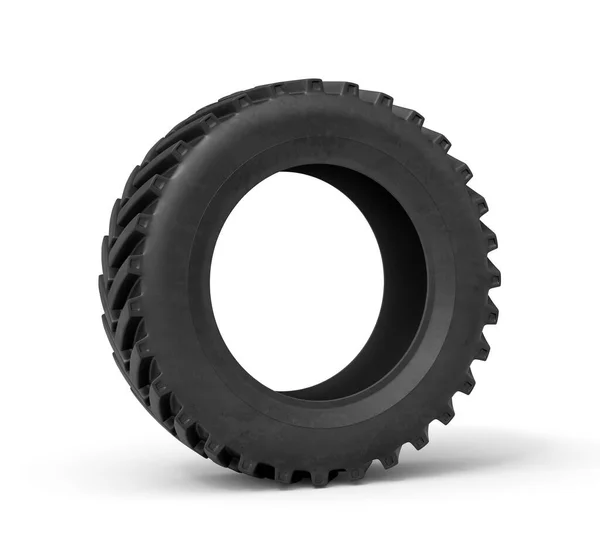 3d representación de neumático vehículo negro aislado sobre fondo blanco — Foto de Stock