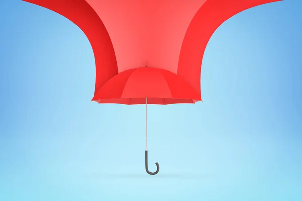3D renderização de guarda-chuva vermelho no fundo azul — Fotografia de Stock