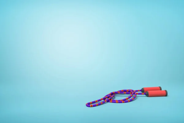 蓝底紫罗兰跳绳3D渲染 — 图库照片