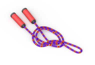 Atlama ipinin 3d görüntülenmesi beyaz arkaplanda izole edildi