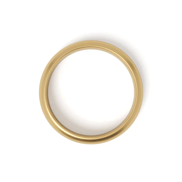 白色背景上孤立的金戒指3D渲染 — 图库照片