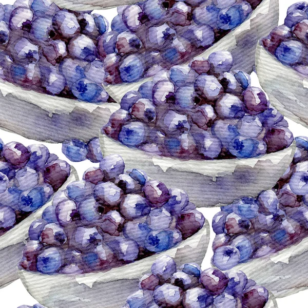 Akwarela wzór z jagodami — Zdjęcie stockowe