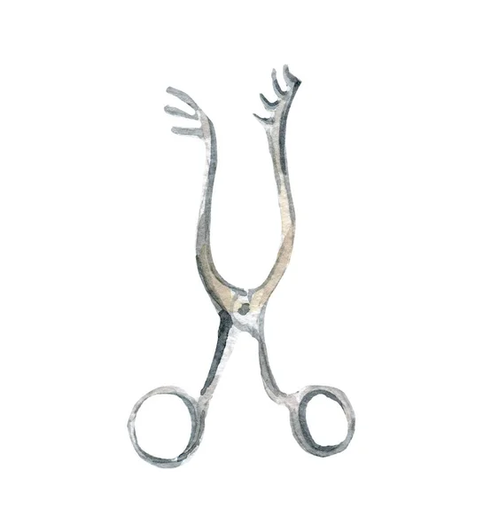 Chirurgie orthopedische medisch instrument illustratie. Hand getekende waterverf op witte achtergrond. — Stockfoto