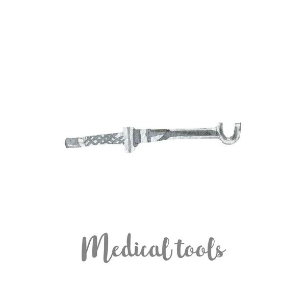 Surgery orthopedic medical instrument illustration. Hand drawn watercolor on white background. — Stock Photo, Image