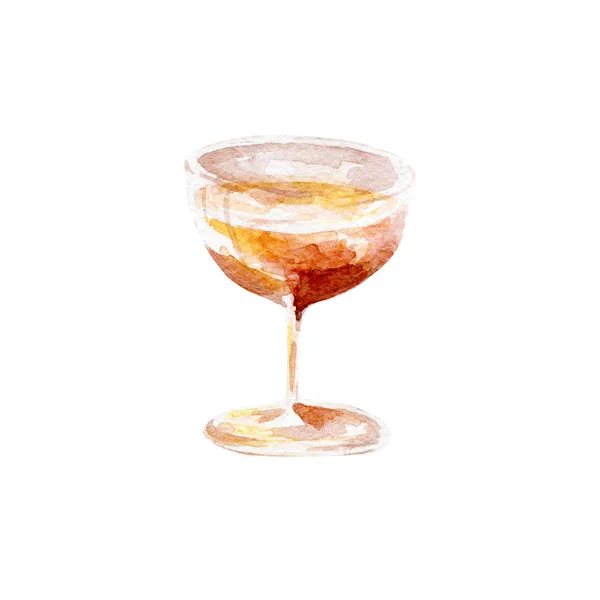 Cocktail illustration. Hand drawn watercolor on white background. — Stock Photo, Image