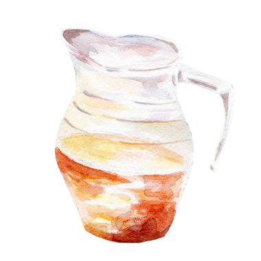 kokteyl illüstrasyon. Beyaz arka plan üzerine elle çizilmiş suluboya.