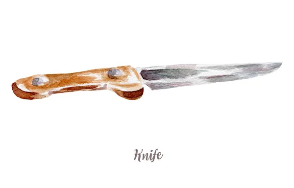 Ілюстрація ножа. Рука намальована акварель на білому тлі . — стокове фото