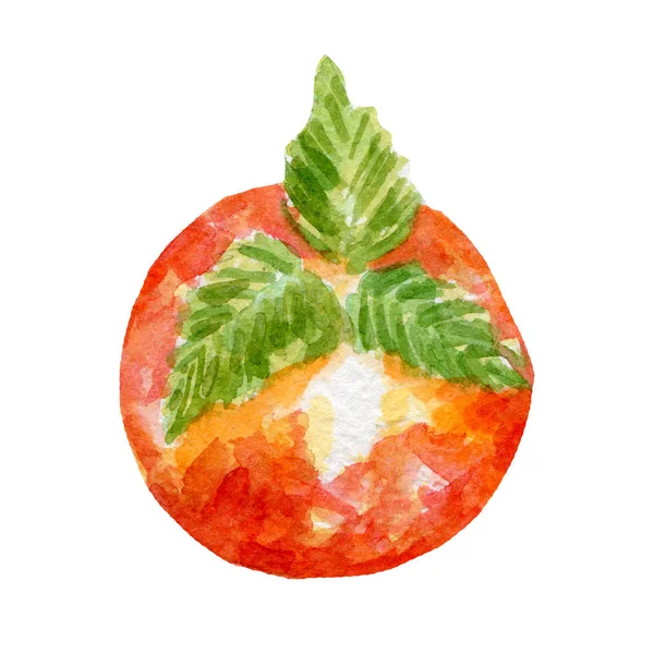 Frische Persimmon Illustration. handgezeichnetes Aquarell auf weißem Hintergrund. — Stockfoto