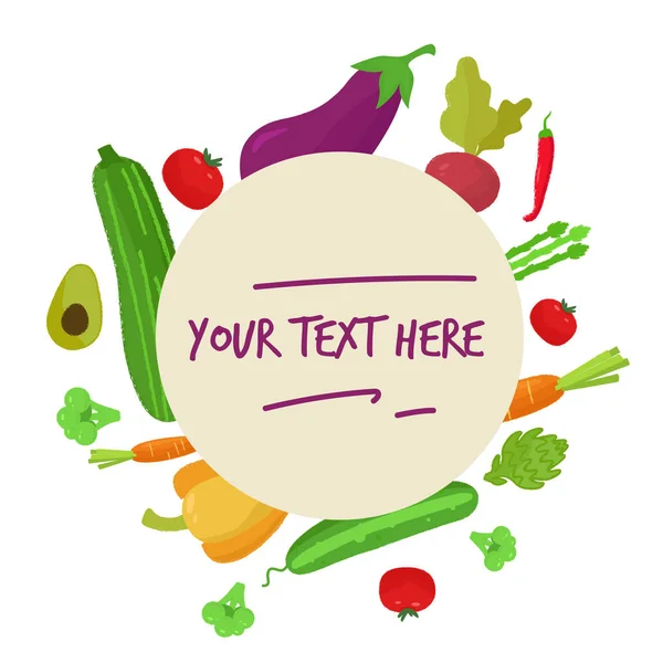 Sfondo verdure fresche con spazio per il testo — Vettoriale Stock