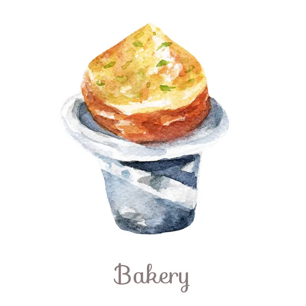 Akvarell bageri Clipart - bröd — Stockfoto