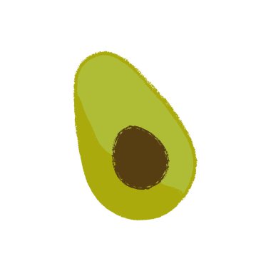 Beyaz arka planda avokado. Vektör illüstrasyonu