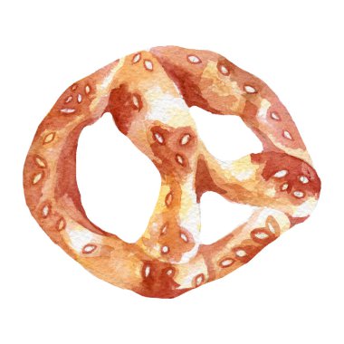 çizimde koleksiyon suluboya fırın ürün simit, somun, Fransız baget ile