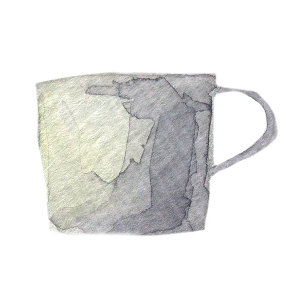 Ręcznie rysowane akwarela malowane filiżanki herbaty — Zdjęcie stockowe