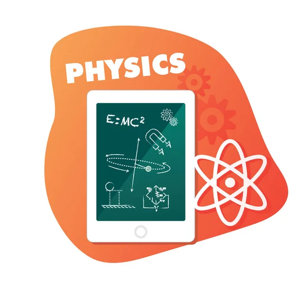 Vector Illustration Online Education Tools Physics — 스톡 벡터