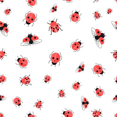 Desen parlak kırmızı ladybugs