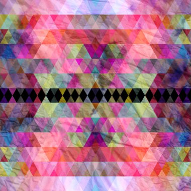 Sulu Boya geometrik arka plan üçgen ile