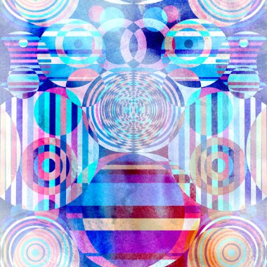 Soyut suluboya geometrik daireler arka plan