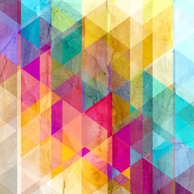 Watercolor geometric background with triangles clipart