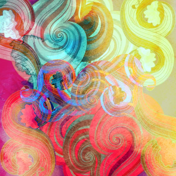 Aquarell mehrfarbige abstrakte Elemente — Stockfoto