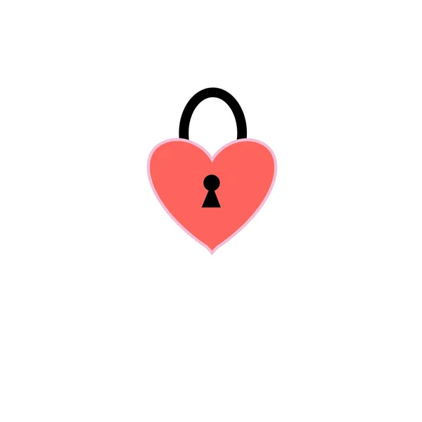 Vector sign isolated heart lock — Stock Vector