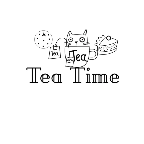 Graphics tea time — Stock Vector