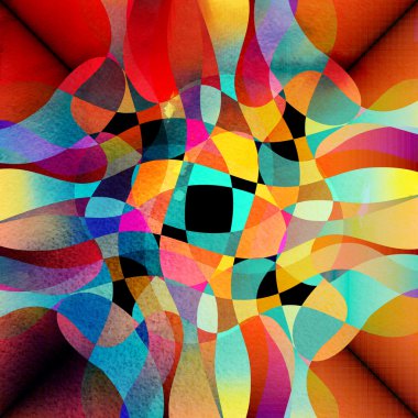 Sulu Boya çok renkli soyut öğeler