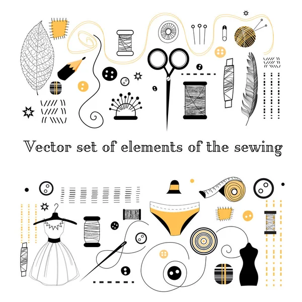 Conjunto de elementos para coser — Archivo Imágenes Vectoriales