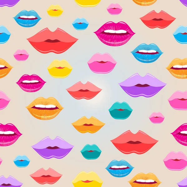 Seamless pattern of lips — Stock Vector