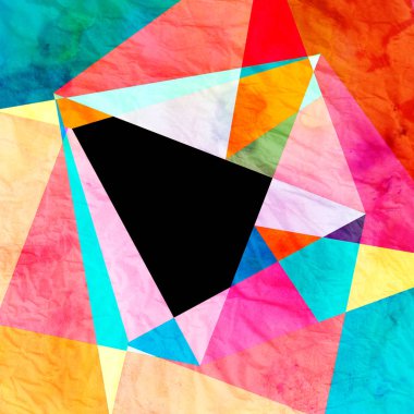 Sulu Boya geometrik arka plan