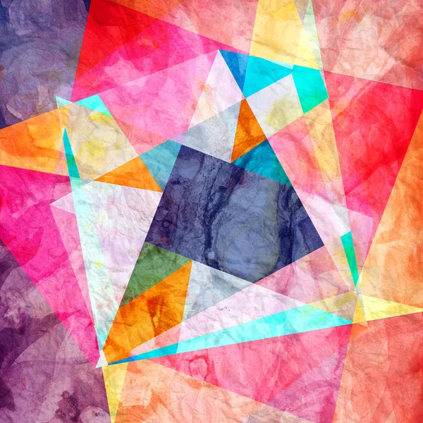 Astratto acquerello sfondo geometrico — Foto Stock