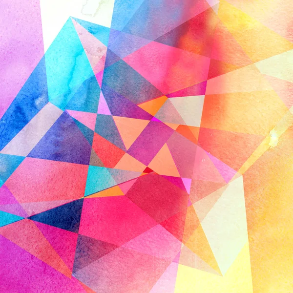 Abstract watercolor geometric background — Stock Photo, Image