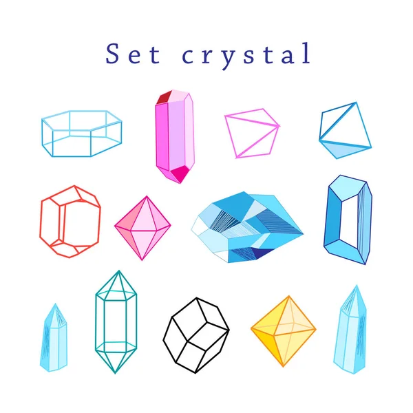 Векторный набор кристаллов — стоковый вектор