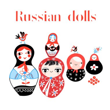 Rus bebekler vektör ayarla