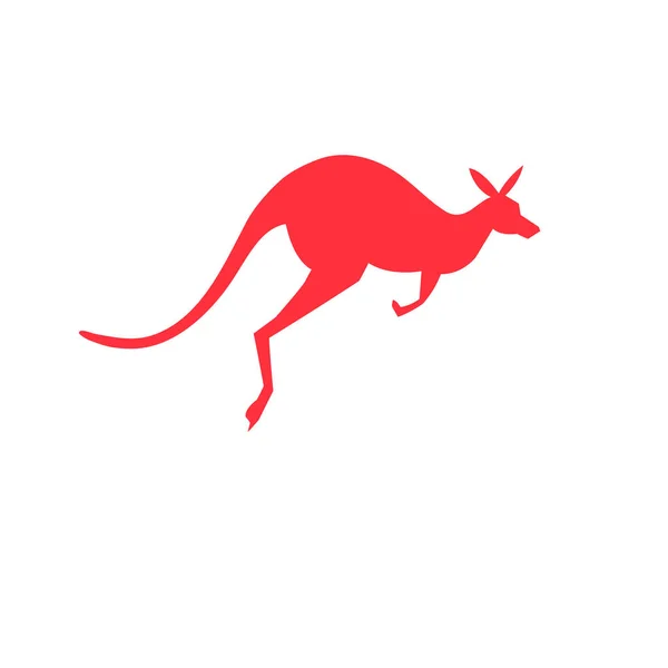 Vector icon red kangaroo — Stock Vector