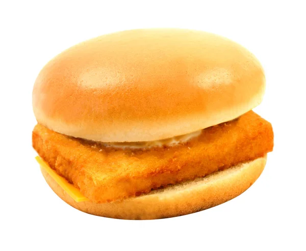 Photos big tasty burger with fish — Stock Photo, Image