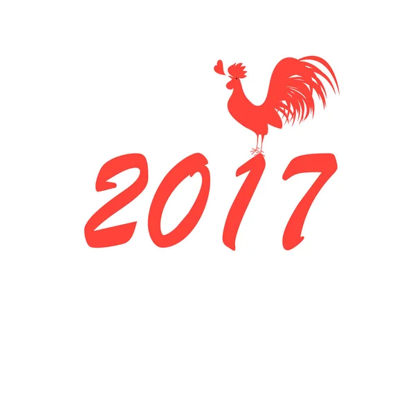 Greeting Christmas card with a rooster — Stock Vector