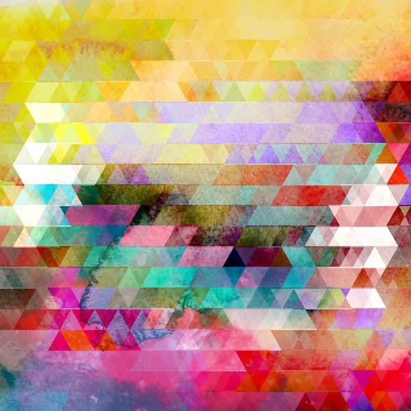 Watercolor geometric background with triangles — Stock Photo, Image