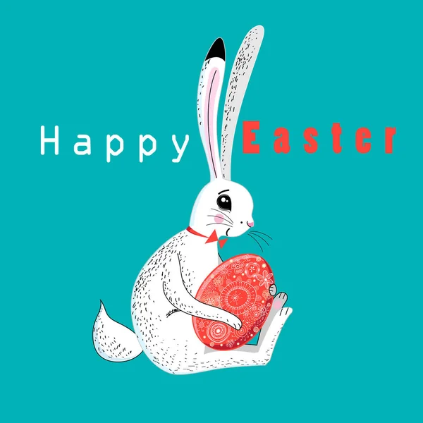 Velikonoční přání s králíčkem — Stockový vektor