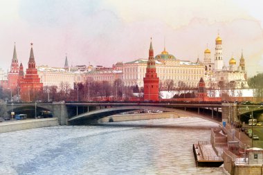 Fotoğraf retro Moskova Kremlin