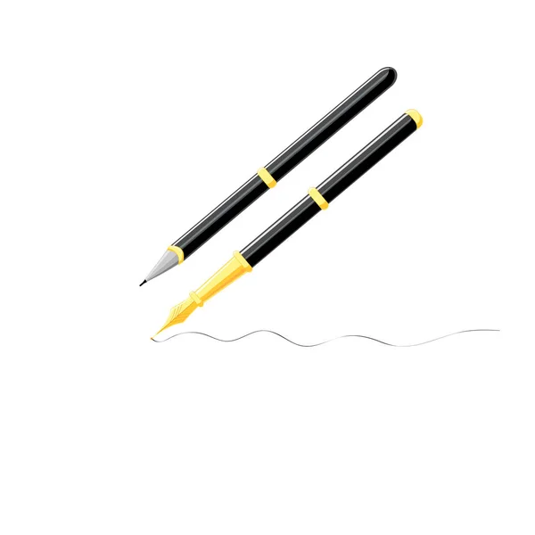 Pluma de escritura de dos volúmenes — Vector de stock