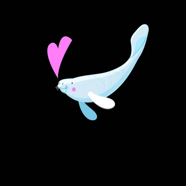 Grafik sevgilisi deniz ayısı — Stok Vektör