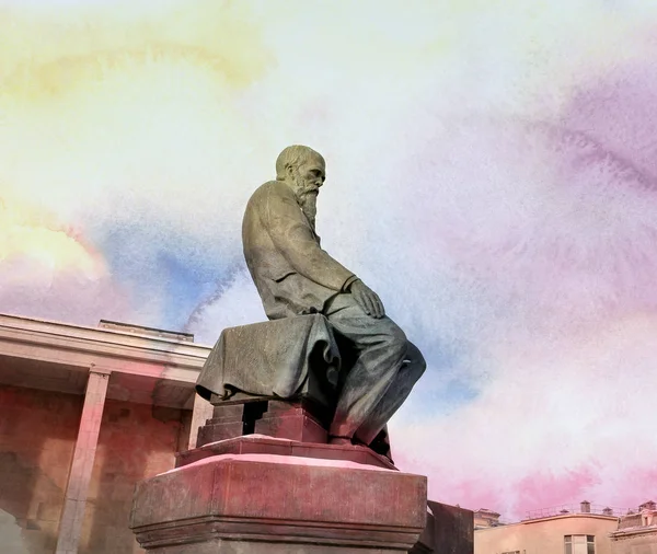 Monumento fotográfico a Dostoiévski — Fotografia de Stock