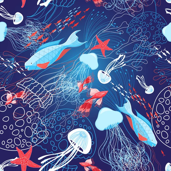 矢量炫彩海洋花纹 — 图库矢量图片
