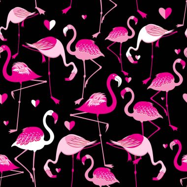 Pembe flamingolar üzerinden seamless modeli