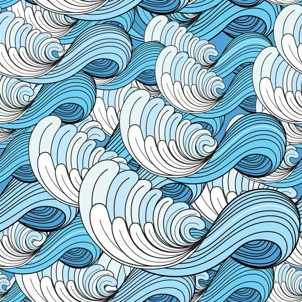 Patrón de olas marinas — Vector de stock